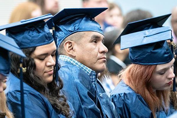 Adult high school graduates during graduation